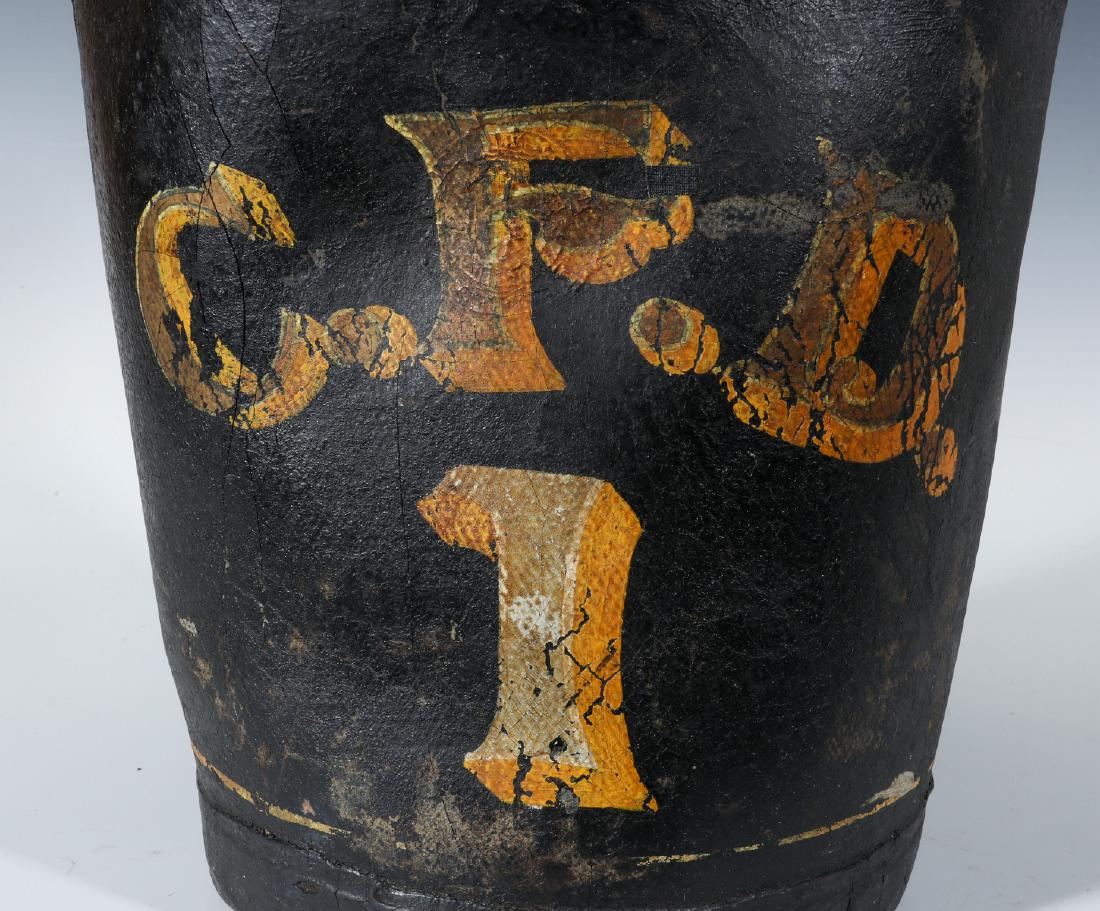 A C.F.D. #1 ANTIQUE PAINTED CANVAS FIRE BUCKET (1 of 9)