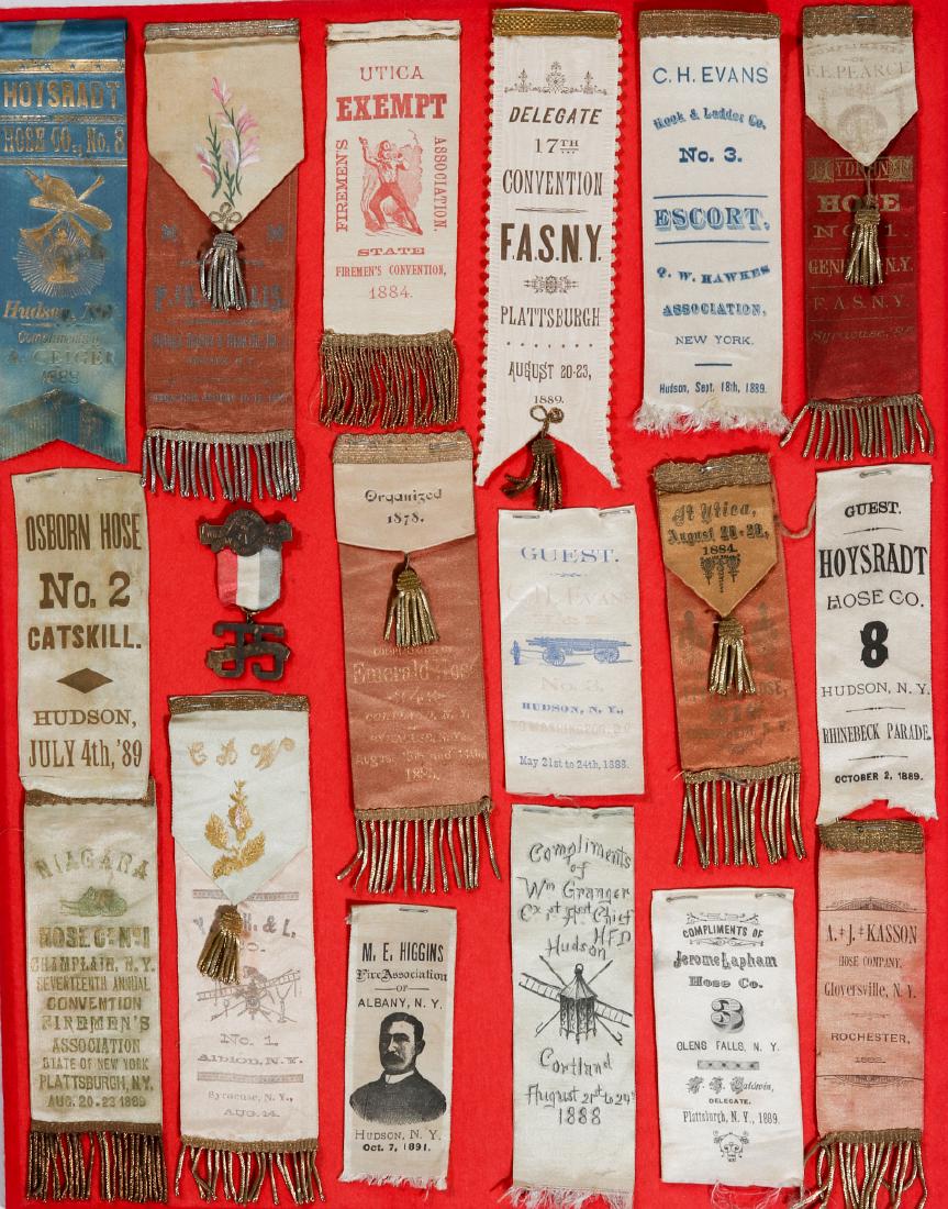 19TH C FIREFIGHTING CONVENTION ASSOCIATION RIBBONS (1 of 12)