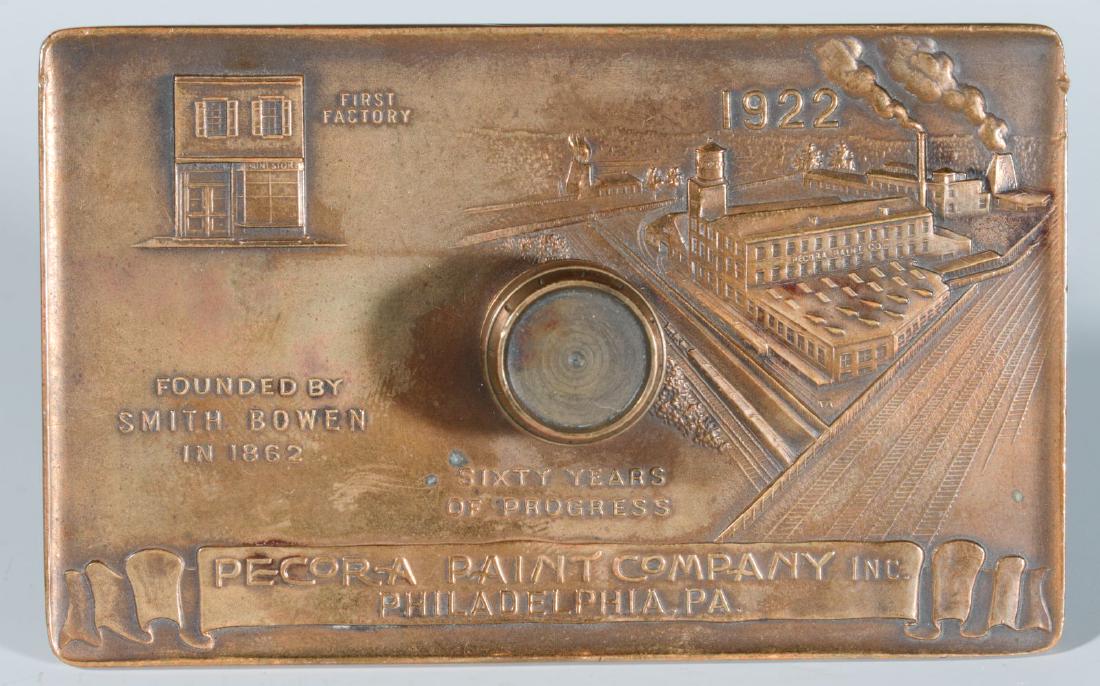 A 1922 PECORA PAINT CO. ADVERTISING PAPERWEIGHT (1 of 5)