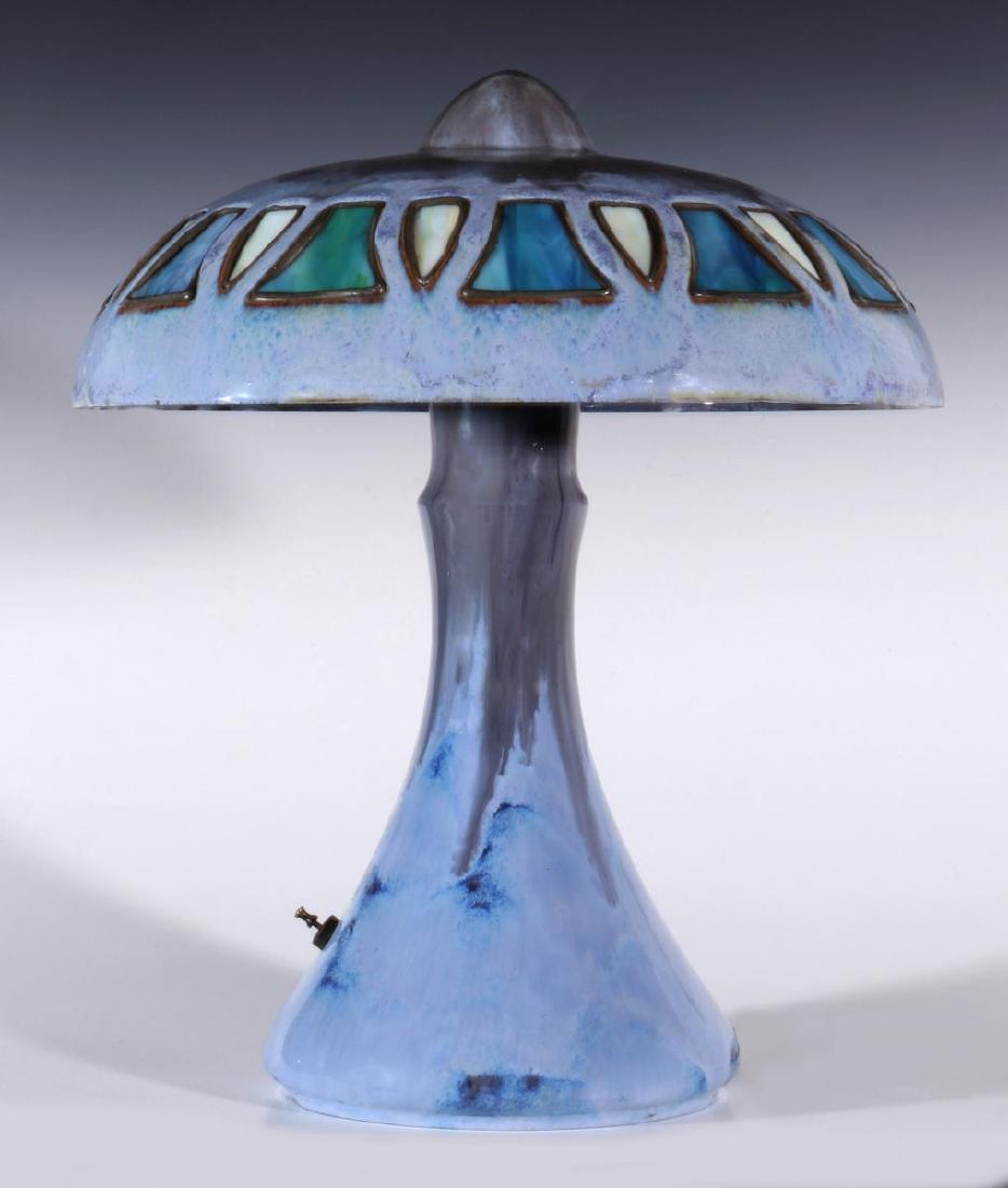 A FULPER ART POTTERY TABLE LAMP WITH LEADED GLASS (1 of 17)