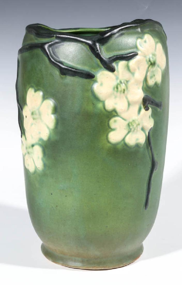 A 10INCH ROSEVILLE 'DOGWOOD' ART POTTERY VASE
