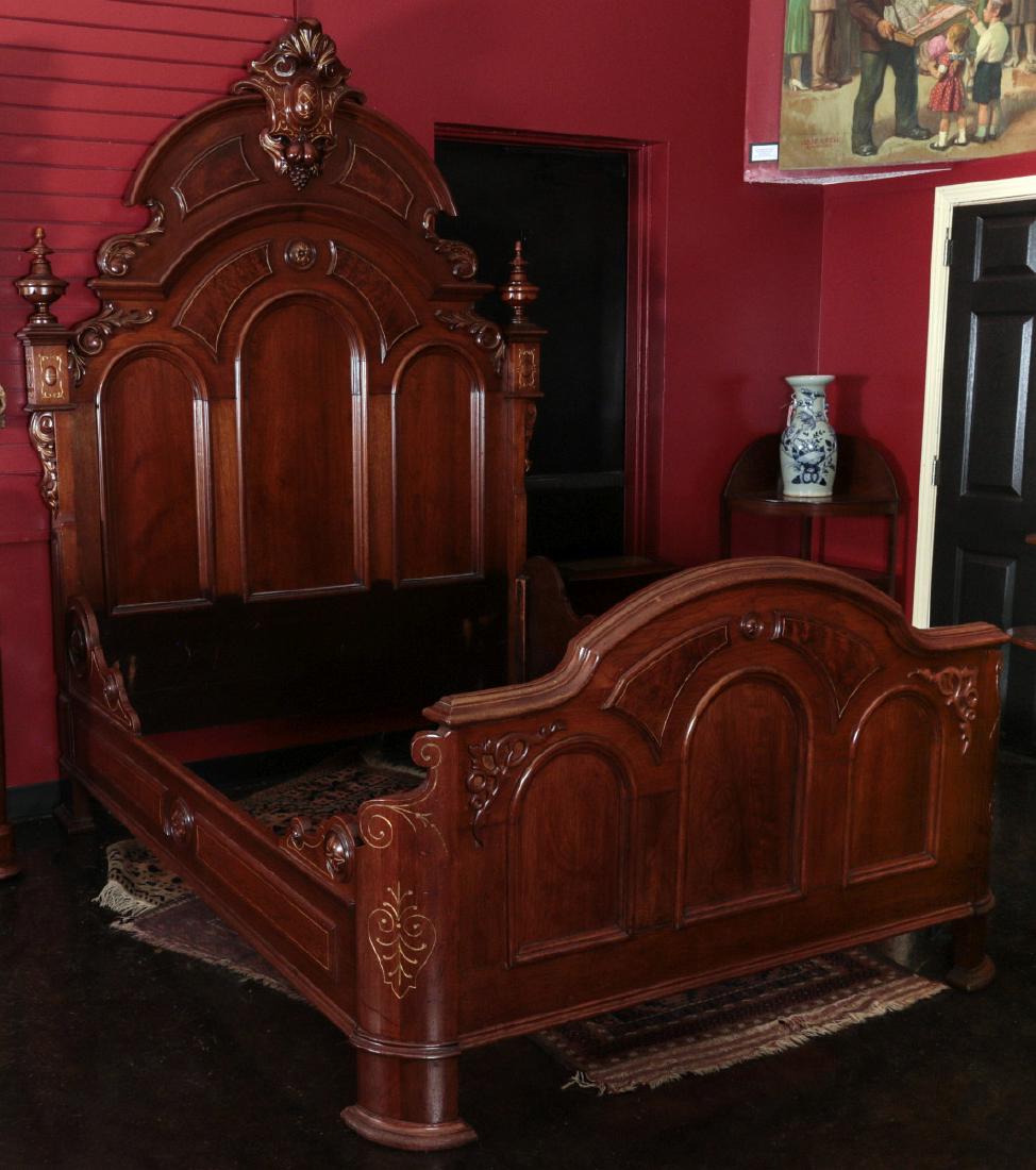 A FINE AMERICAN WALNUT RENAISSANCE REVIVAL BED (1 of 13)