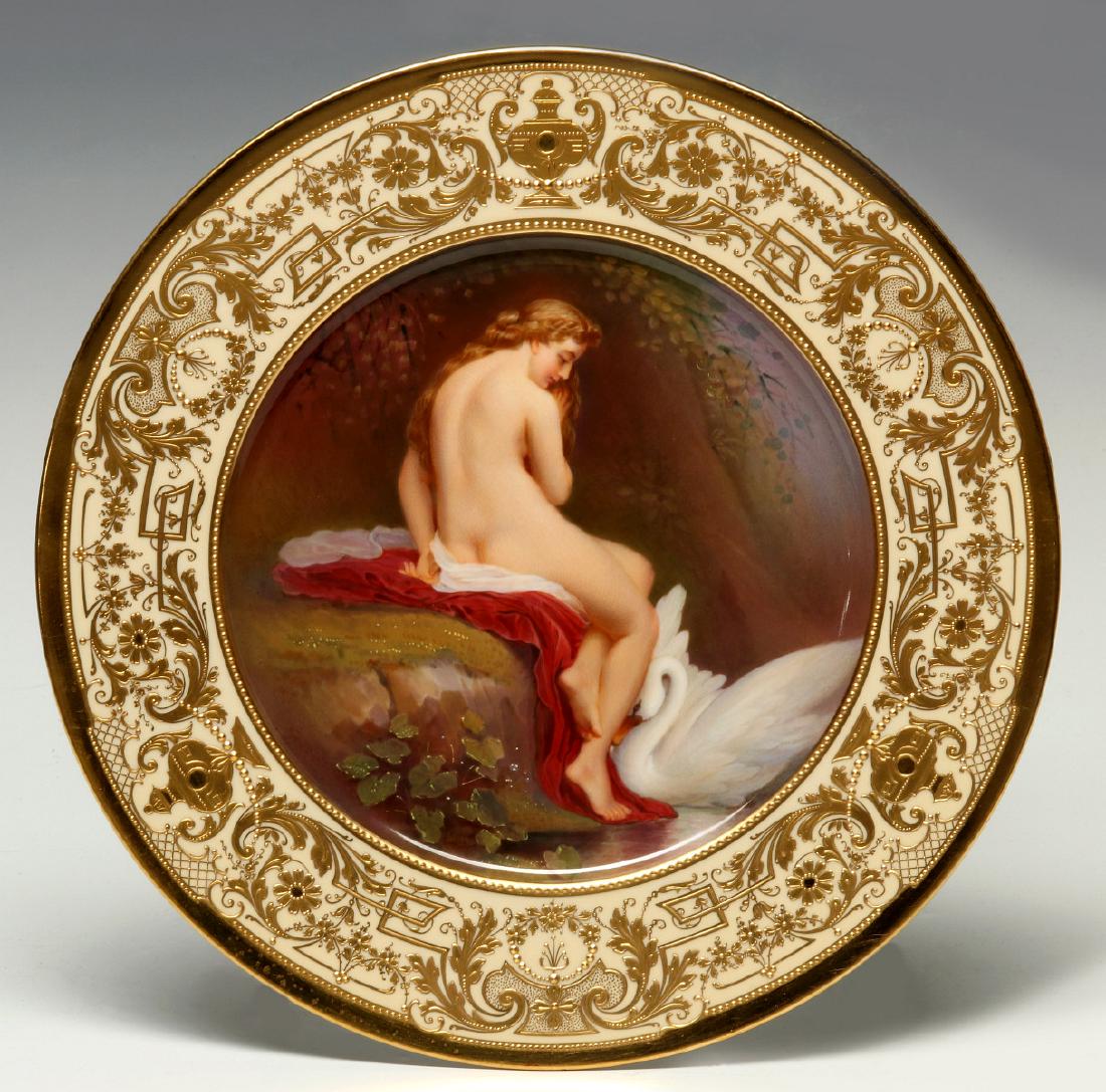 A VERY FINE LAMM DECORATED KPM CABINET PLATE (1 of 12)