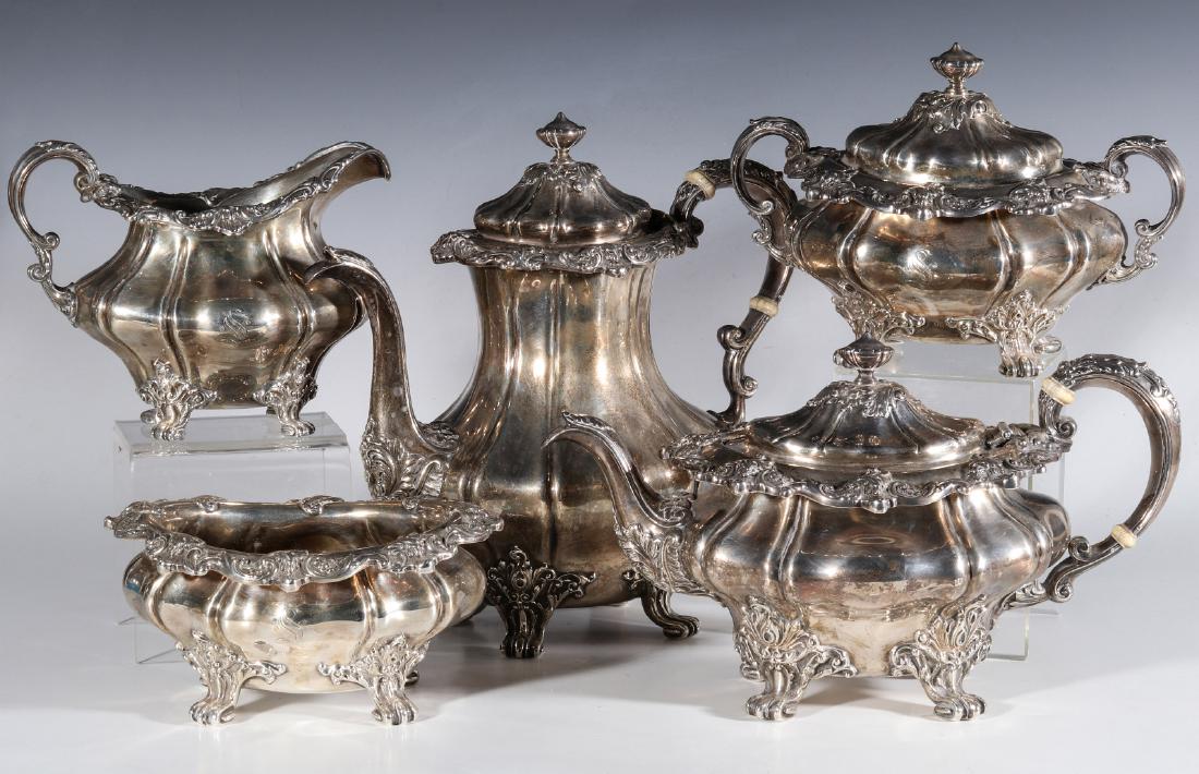 A GORHAM FIVE PIECE STERLING SILVER TEA SET