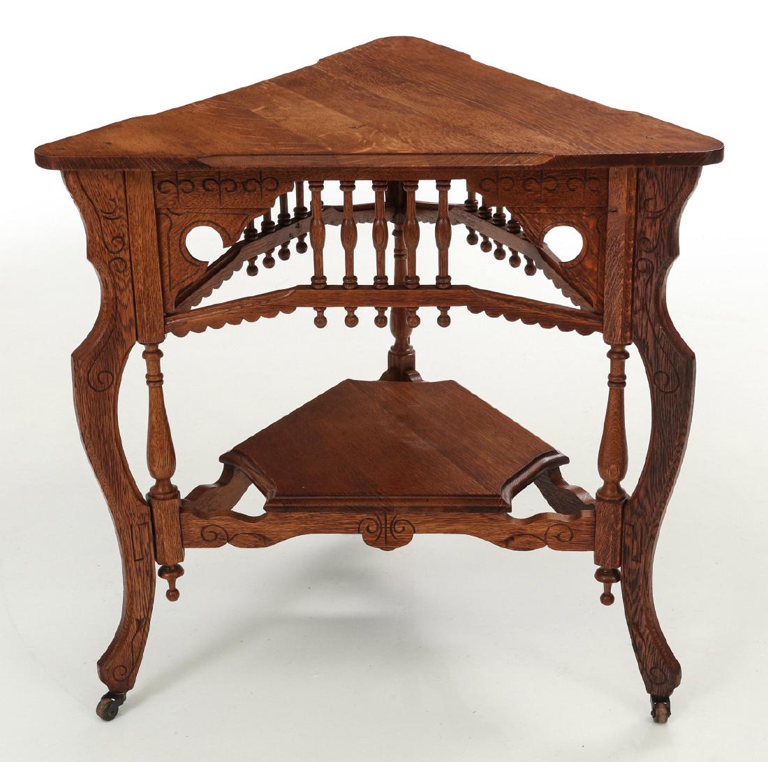 AMERICAN OAK STICK & BALL TRIPARTITE STAND C. 1890 (1 of 11)