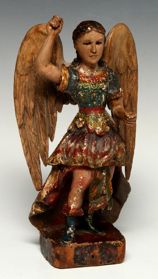 A 19TH C. SANTOS FIGURE ST. MICHAEL THE ARCHANGEL (1 of 12)