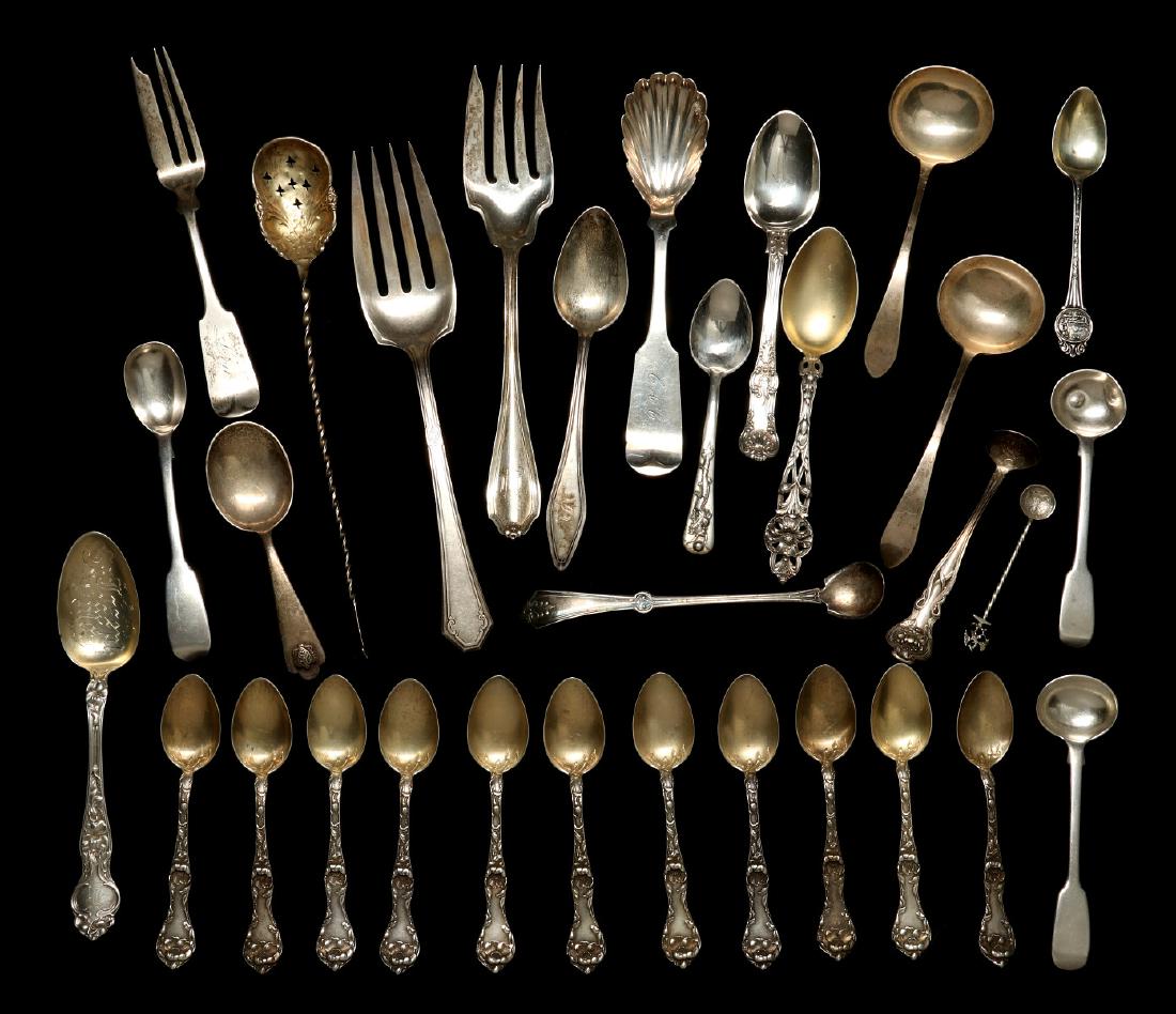 A COLLECTION OF STERLING SILVER FLATWARE (1 of 14)