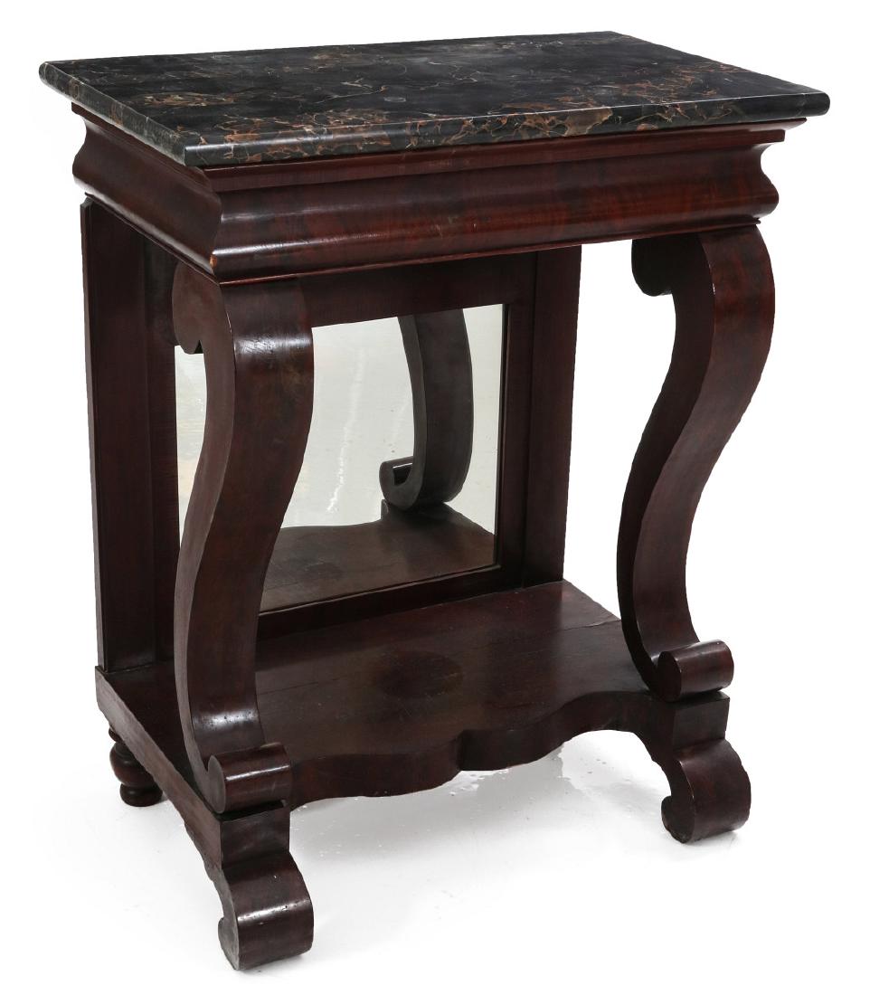 A 19TH C AMERICAN EMPIRE STYLE PIER TABLE W/MARBLE (1 of 8)