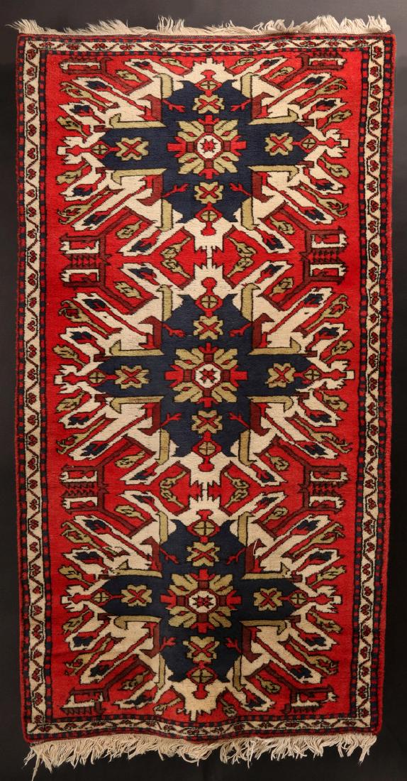 A 20TH CENTURY EAGLE KAZAK HANDMADE CAUCASIAN RUG (1 of 8)