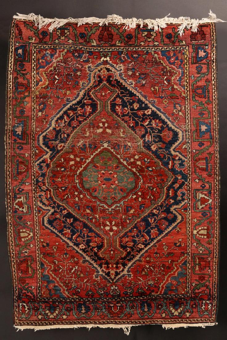 AN EARLY 20TH CEN. HANDMADE PERSIAN MEDALLION RUG (1 of 9)