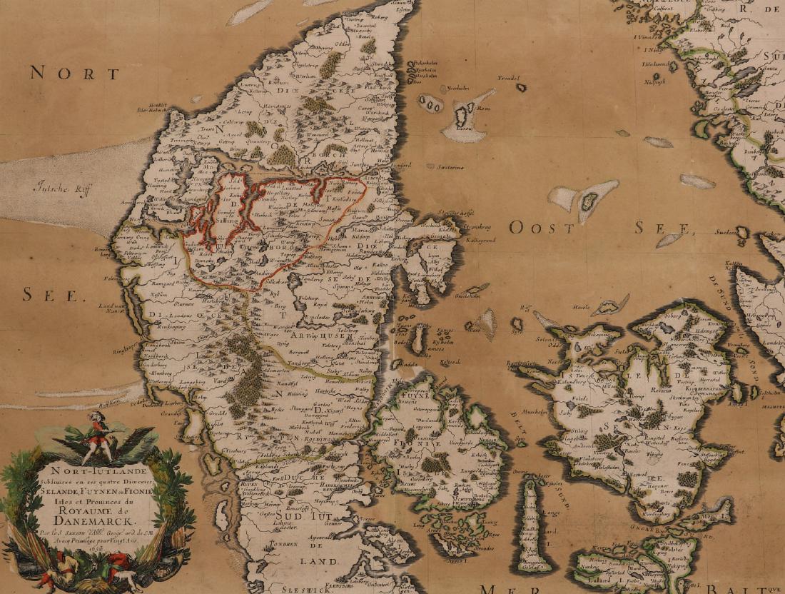 AN 1659 FRENCH MAP OF DENMARK BY NICOLAS SANSON (1 of 10)