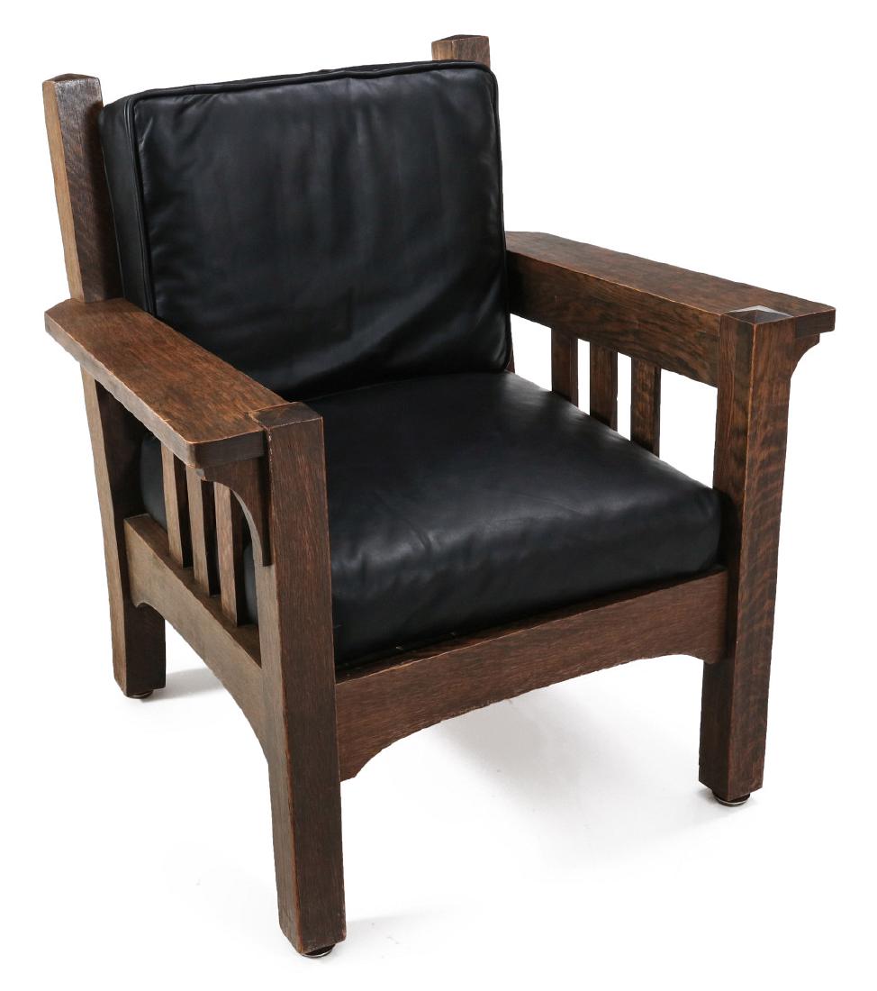 A MISSION STYLE OAK CHAIR ATTR FORD AND JOHNSON (1 of 9)