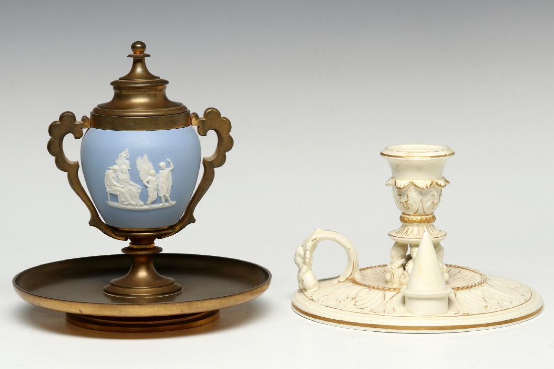 TWO WEDGWOOD CHAMBERSTICKS (1 of 12)