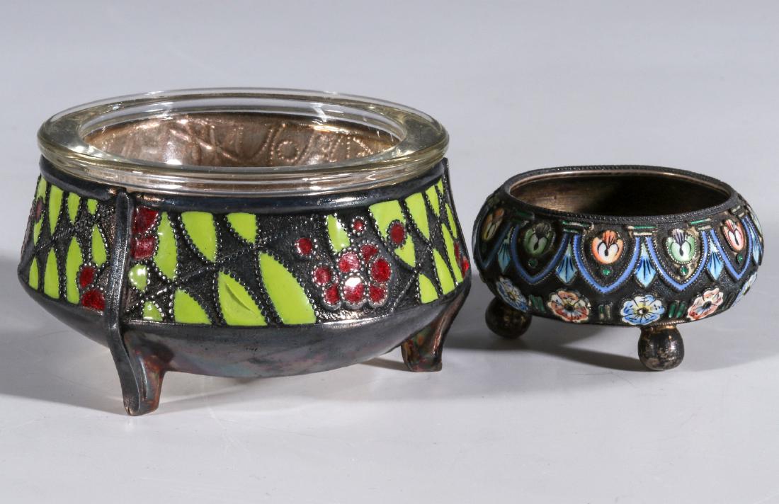 CHAMPLEVE' SALT CELLARS, INCLUDING RUSSIAN C. 1900 (1 of 8)