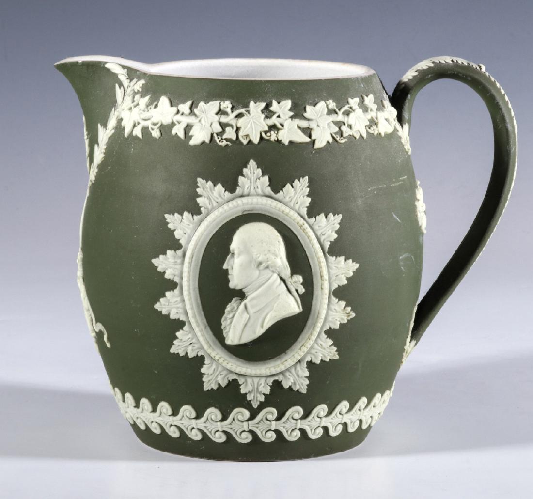 A WEDGWOOD PITCHER WITH WASHINGTON AND FRANKLIN (1 of 16)