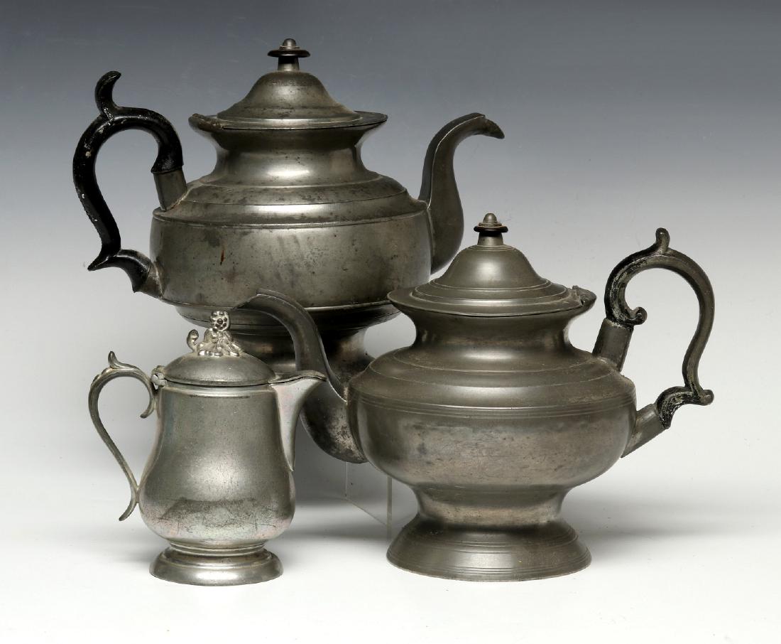 THREE 19TH CENTURY AMERICAN PEWTER VESSELS (1 of 14)