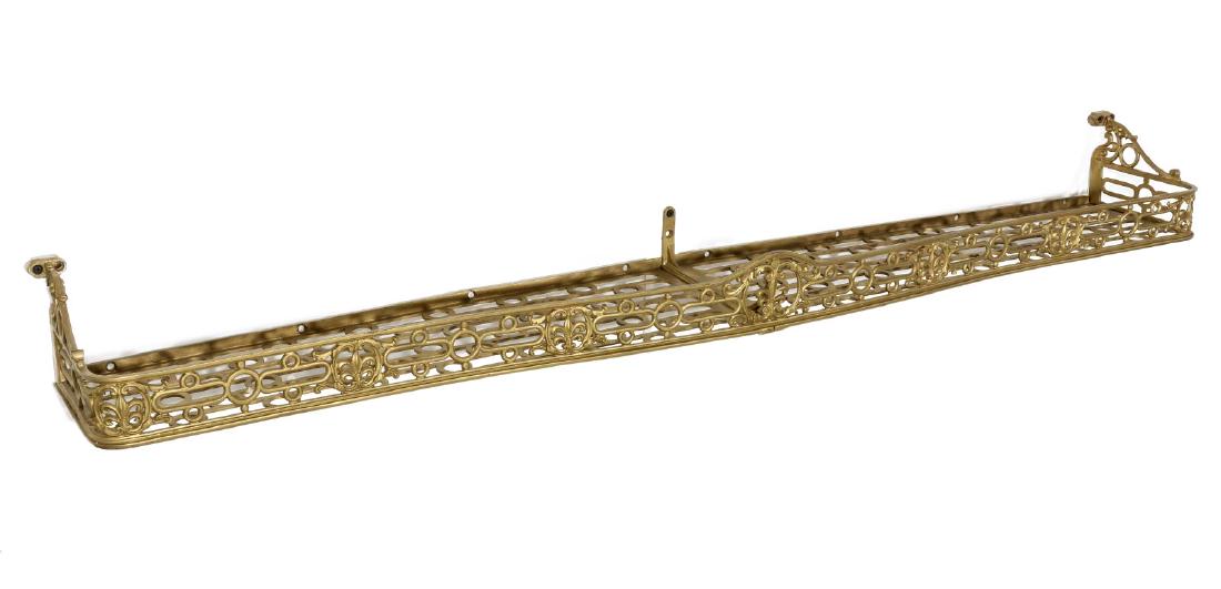 AN ORNATE CAST BRASS 56-INCH RAILROAD BASKET SHELF (1 of 7)
