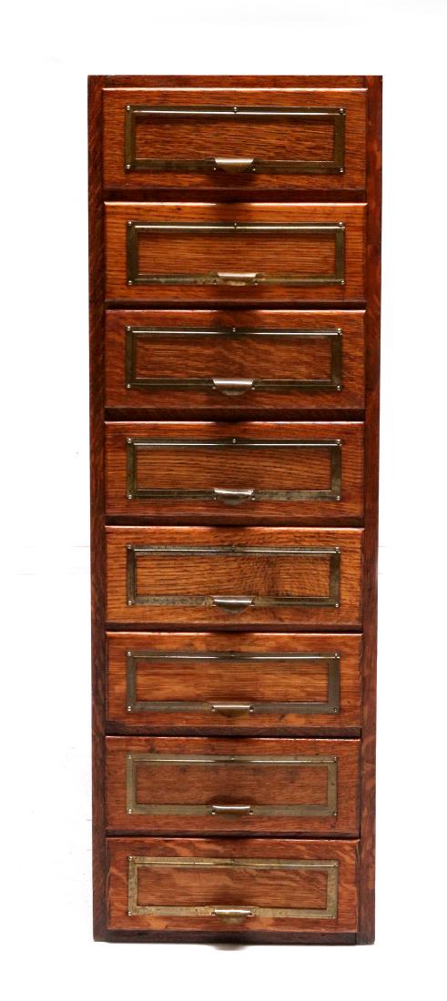 A NICE OAK EIGHT DRAWER FILE SYSTEM CABINET (1 of 10)
