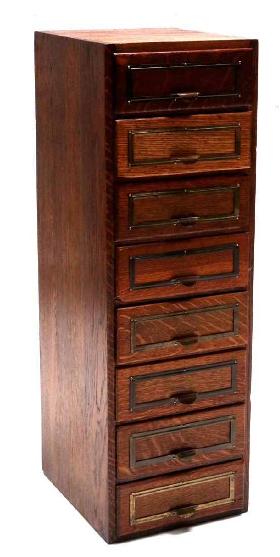 A NICE OAK EIGHT DRAWER FILE SYSTEM CABINET (1 of 10)