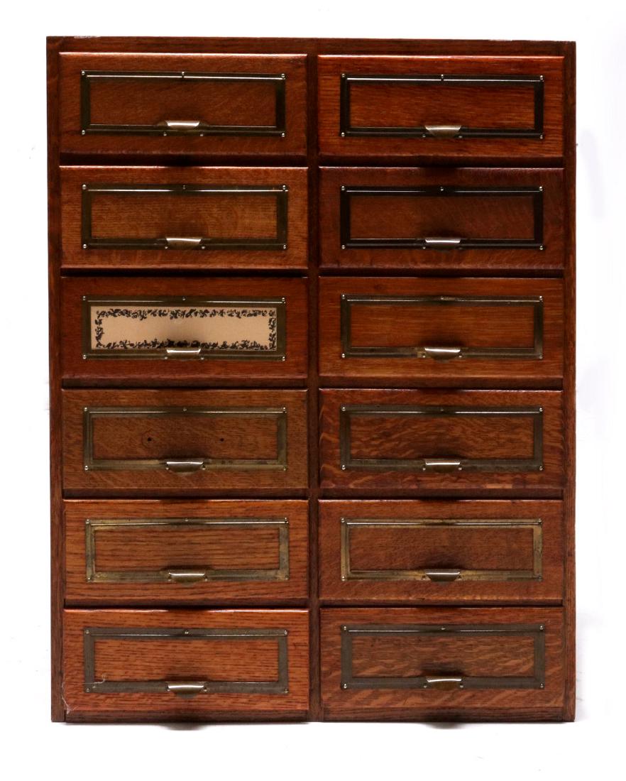 A NICE OAK TWELVE DRAWER FILE SYSTEM CABINET (1 of 9)