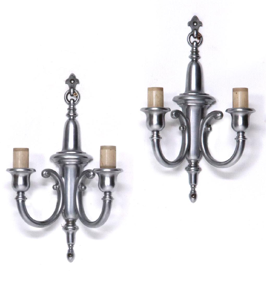 A PAIR OF TWO-LIGHT RAIL CAR WALL SCONCES (1 of 9)