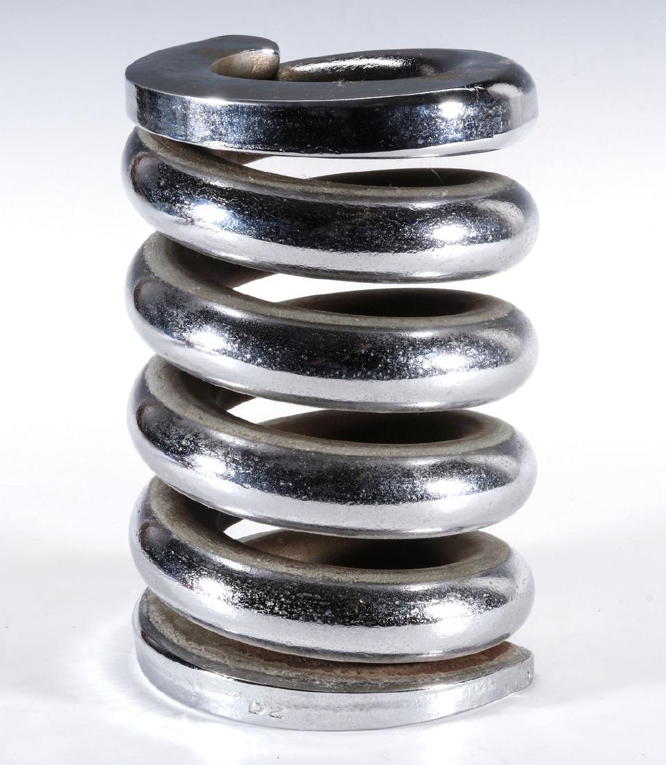 A CHROMED STEEL MODEL OF A RAIL CAR COIL SPRING (1 of 11)