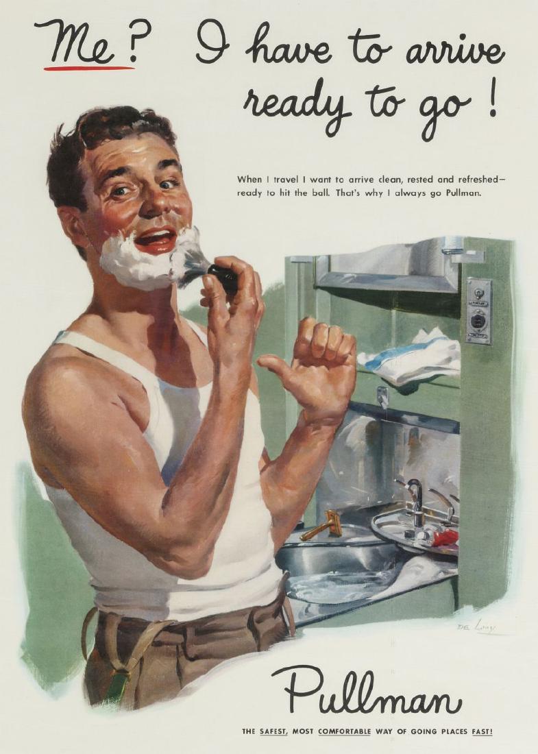 A 1947 PULLMAN SLEEPER BERTH ADVERTISING POSTER (1 of 9)