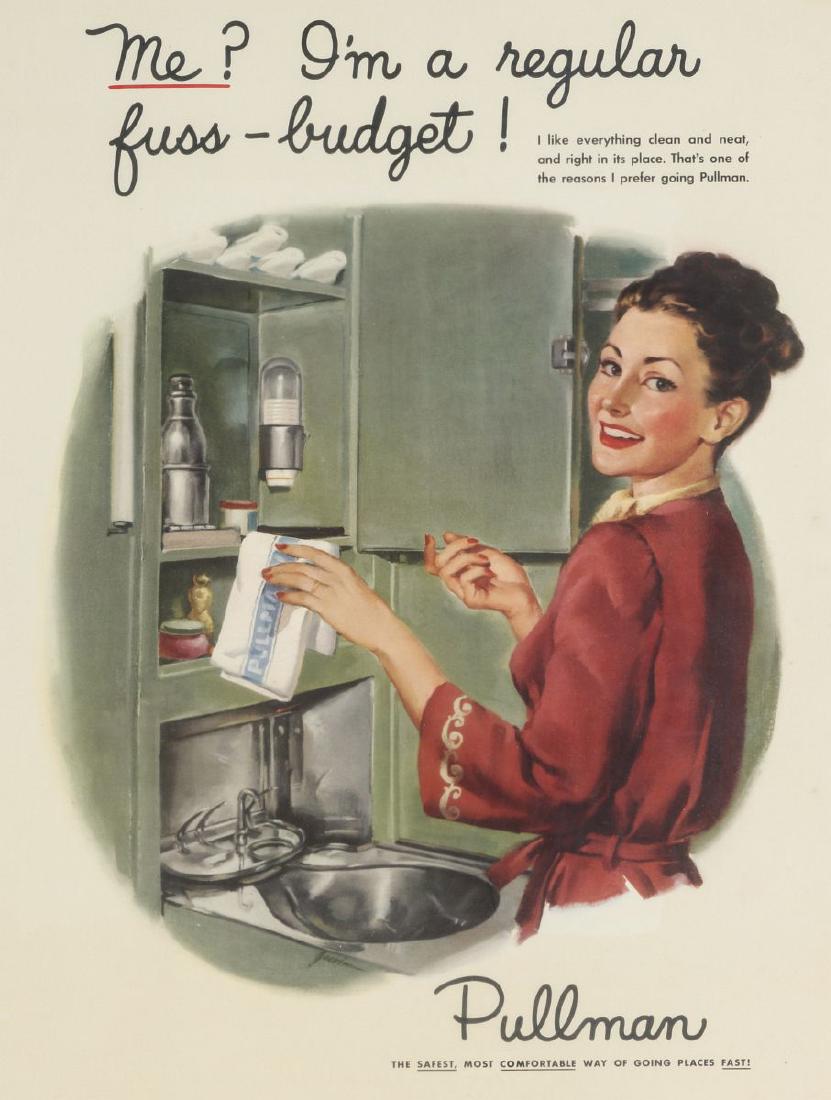 A 1947 PULLMAN SLEEPER BERTH ADVERTISING POSTER (1 of 8)