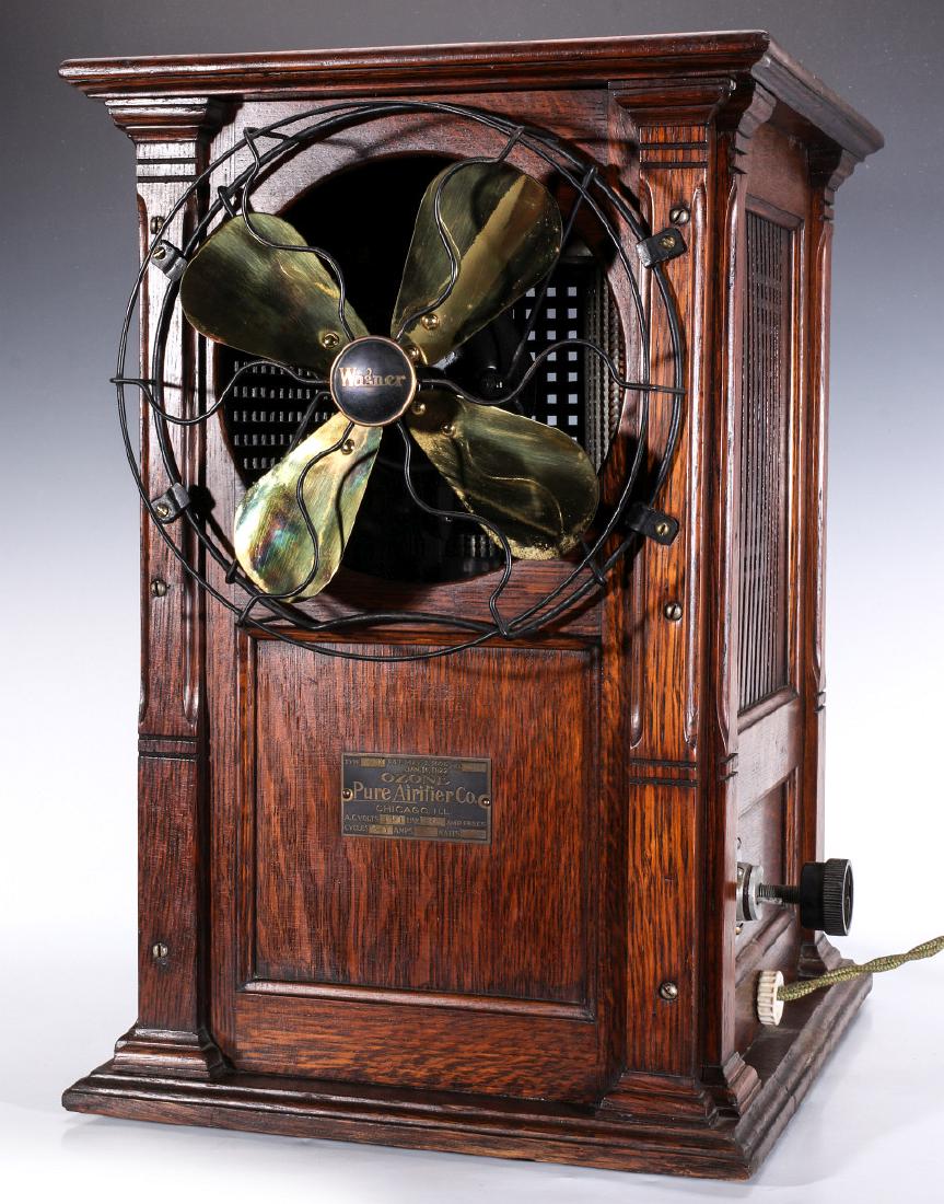 RARE OZONE PURE AIRIFIER FAN IN OAK CABINET C 1922 (1 of 9)