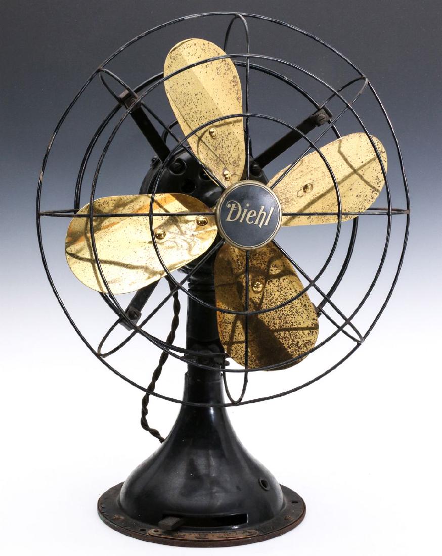 A DIEHL CO. BRASS BLADE ELECTRIC FAN CIRCA 1936 (1 of 13)