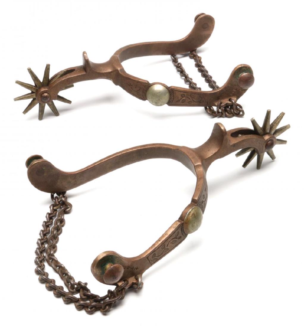 BUERMANN HERCULES DECORATED BRONZE SPURS PAT' 1914 (1 of 13)