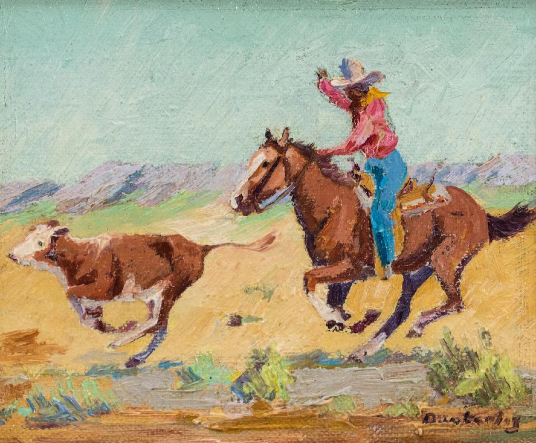 AMBER DUNKERLEY BROADUS (20TH C.) OIL ON PANEL (1 of 9)