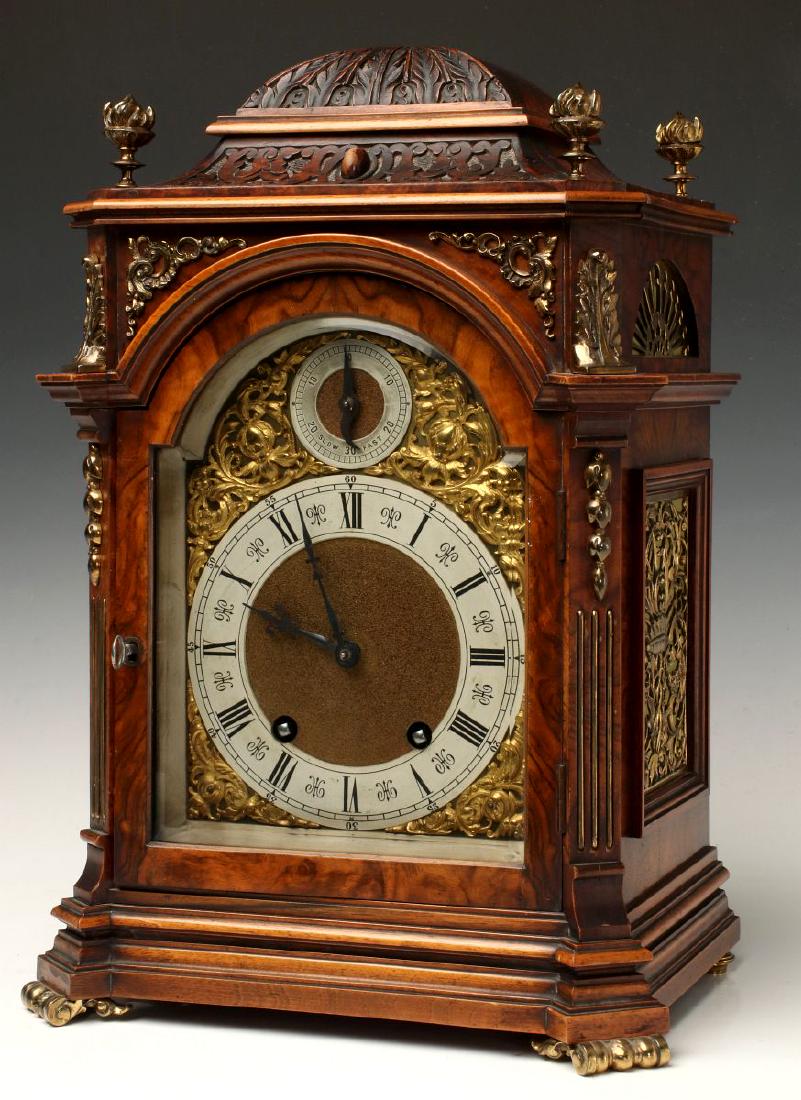 A VERY FINE LENZKIRCH BURR WALNUT BRACKET CLOCK (1 of 17)