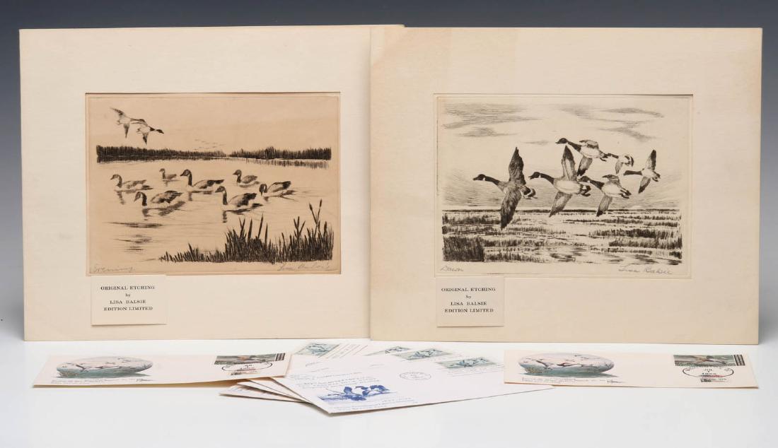 WATERFOWL ETCHINGS WITH FIRST DAY ISSUE STAMPS (1 of 18)