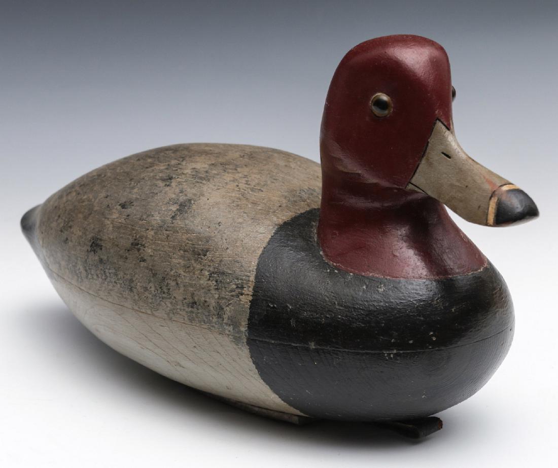 A CANVASBACK DRAKE DECOY ATTRIBUTED TO BIRDSALL (1 of 11)