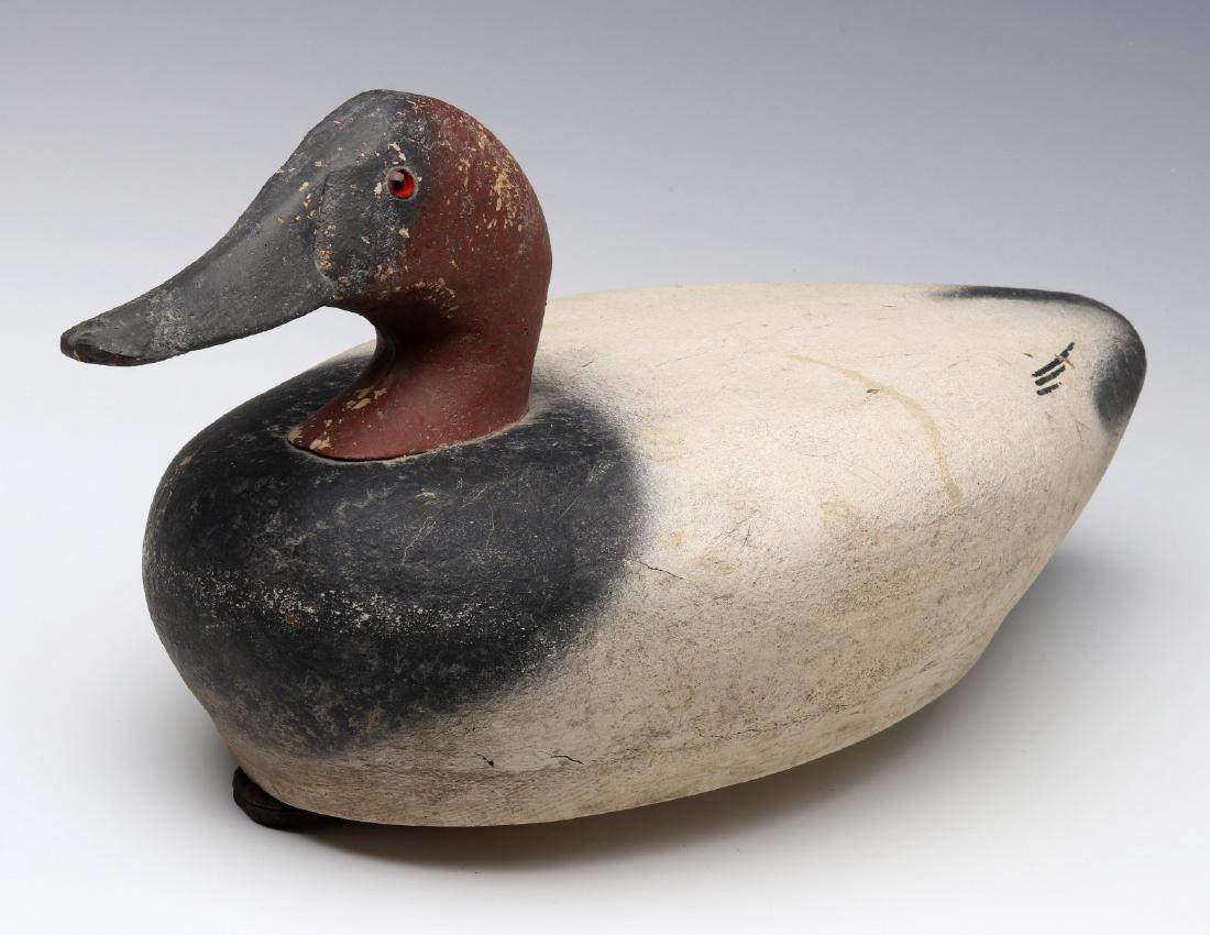 AN EARLY 20TH C CANVASBACK DRAKE CORK DECOY (1 of 1)