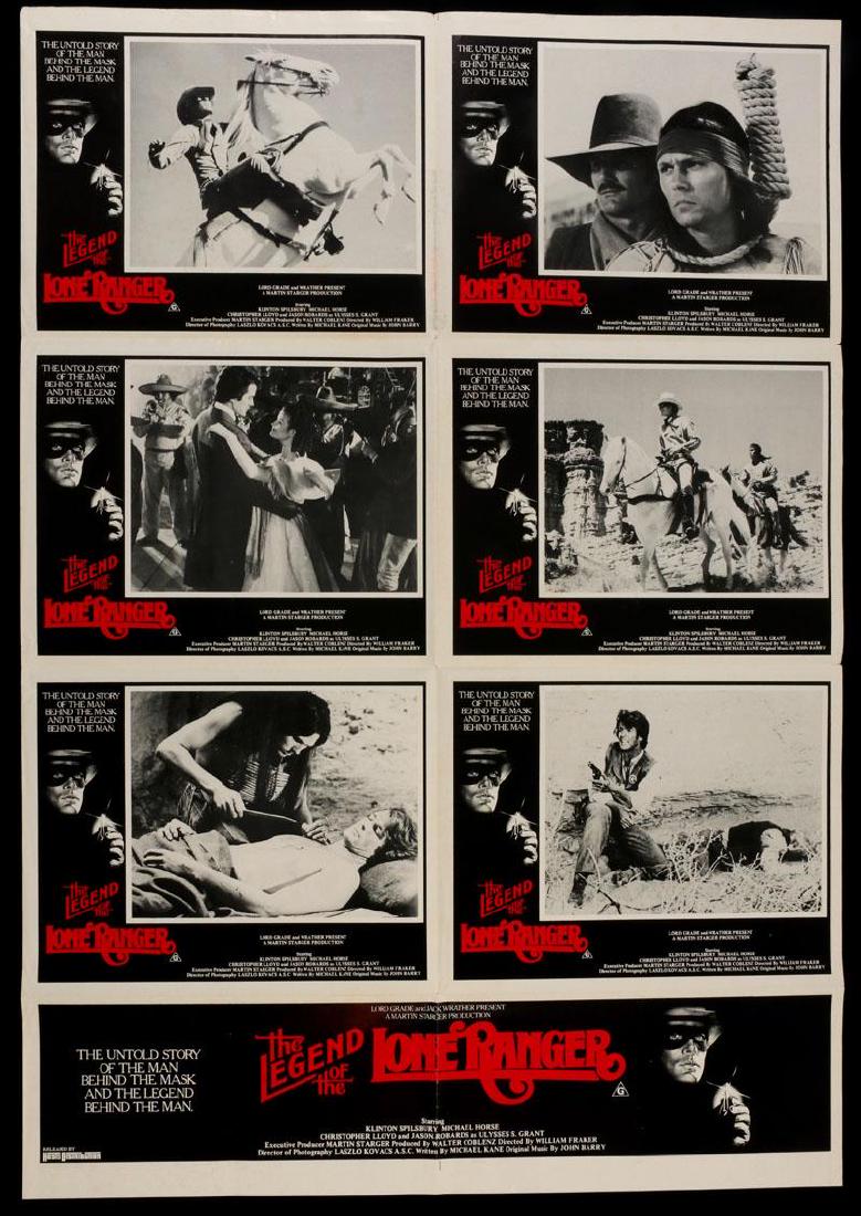 NINE 'LEGEND OF THE LONE RANGER' MOVIE POSTERS: A wide range of movie posters for William Fraker's 'The Legend of the Lone Ranger' (1981) starring Christopher Lloyd, Klinton Spilsbury, John Bennett Perry, Michael Horse and others: Australian poster