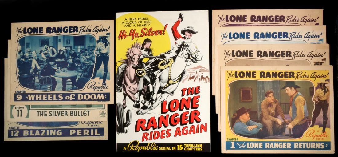 THE LONE RANGER RIDES AGAIN LOBBY CARDS, PRESSBOOK (1 of 8)