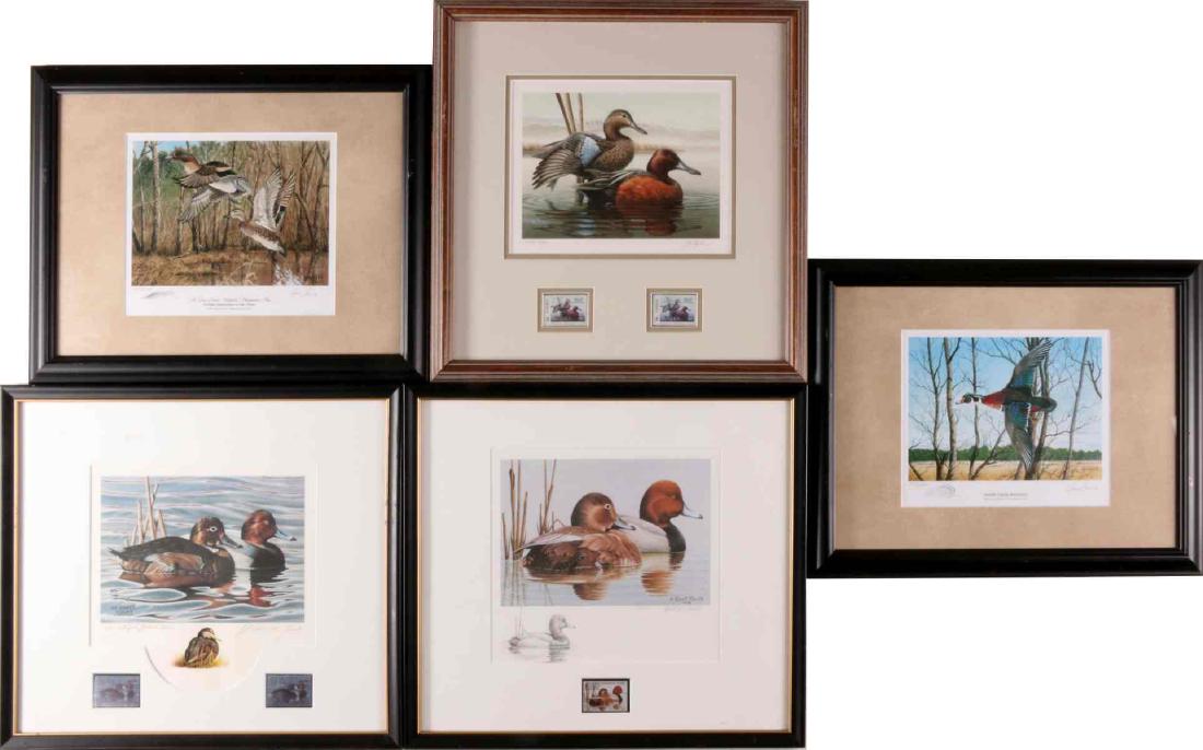 SIGNED WATERFOWL STAMP PRINTS W/ PAINTED REMARQUE (1 of 11)