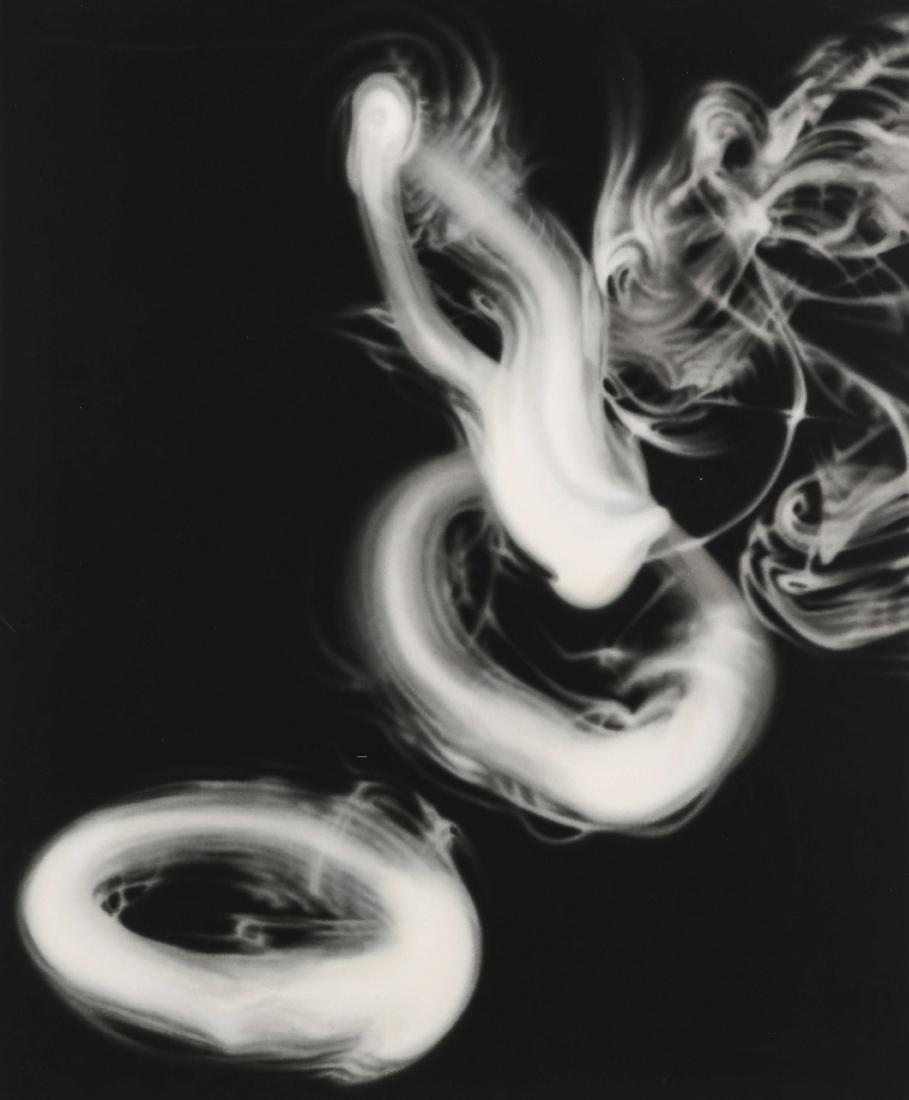 DONALD SULTAN (BORN 1951) SERIGRAPH: SMOKE RINGS: A large format serigraph, titled Smoke Rings - April 18, 1999 in pencil along one margin, initialed by the artist, numbered 89 from an edition of 90. Donald Sultan is an important American master prin