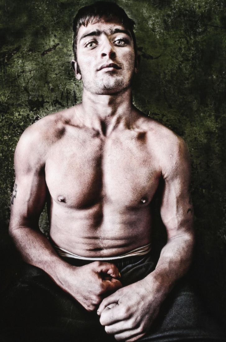 WILLIAM ROPP (FRENCH, 1960) PHOTOGRAPH: William Ropp (French, 1960) Portrait of a Boxer From the artist's 'Gypsies' series. Sight size measures 22.75 x 15 inches, in a 26 x 18 inch frame. Provenance: Acquired from Donna Rogers Fine Art in H