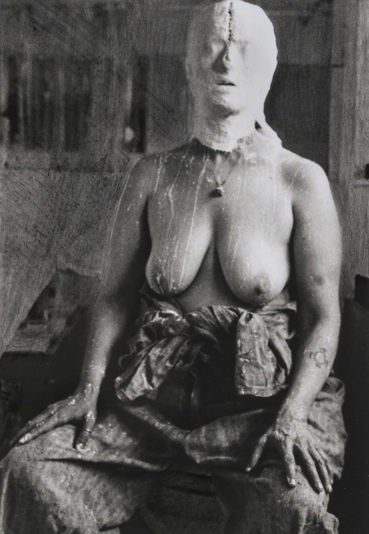 KIKI SMITH (BORN 1954) SILVER GELATIN PHOTOGRAPH: Kiki Smith (American, 1954) Untitled Self Portrait 1996 Titled Self Portrait, unsigned. Image field measures 8.75 x 6 inch, in a 20 x 16 inch frame. Provenance: Acquired from Donna Rogers Fine Art in