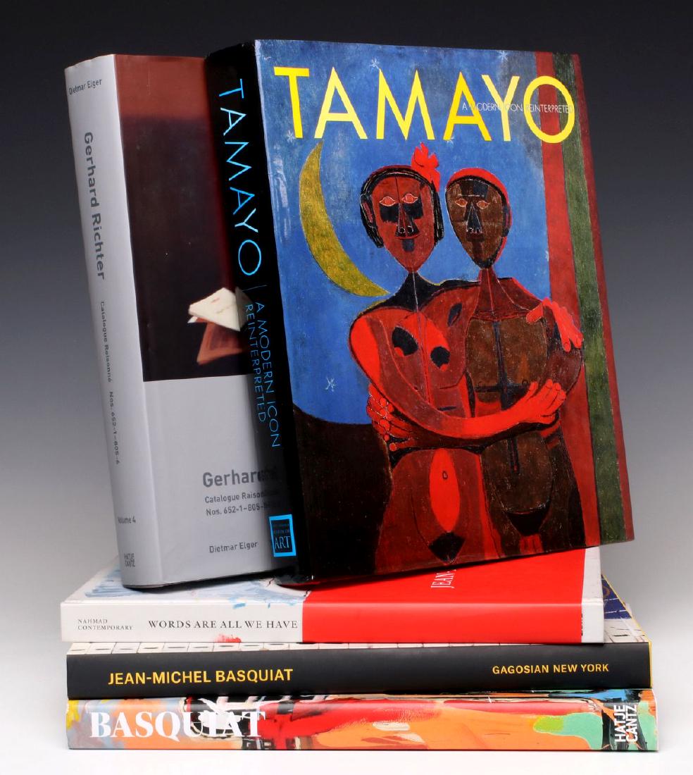 JEAN-MICHEL BASQUIAT AND OTHER ILLUSTRATED BOOKS: Five volumes include: Dietmar Elgerb 'Gerhard Richter Catalogue Raisonne;' Diana C. Du Pont 'Tamayo: A Modern Icon Reinterpreted;' Dieter Buchhart 'Words Are All We Have, Paintings by Jen-Michel Basqu