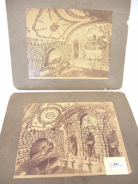 TWO EARLY MOUNTED PHOTOGRAPHS OF THE CATACOMBS