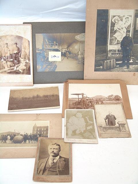 LOT OF NINE EARLY MOUNTED PHOTOS