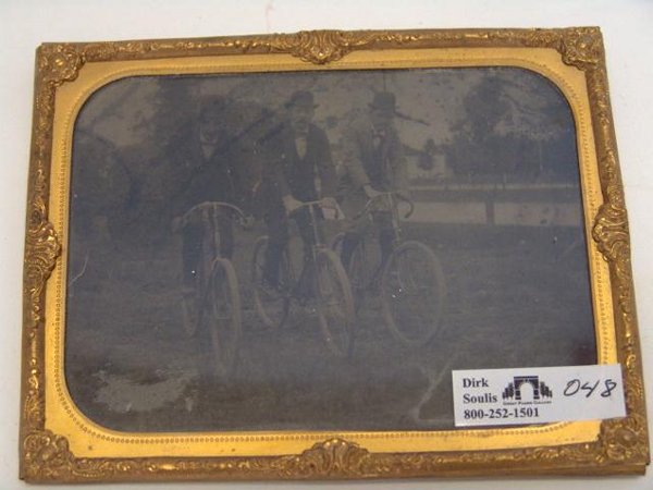 HALF PLATE TIN TYPE OF BICYCLISTS