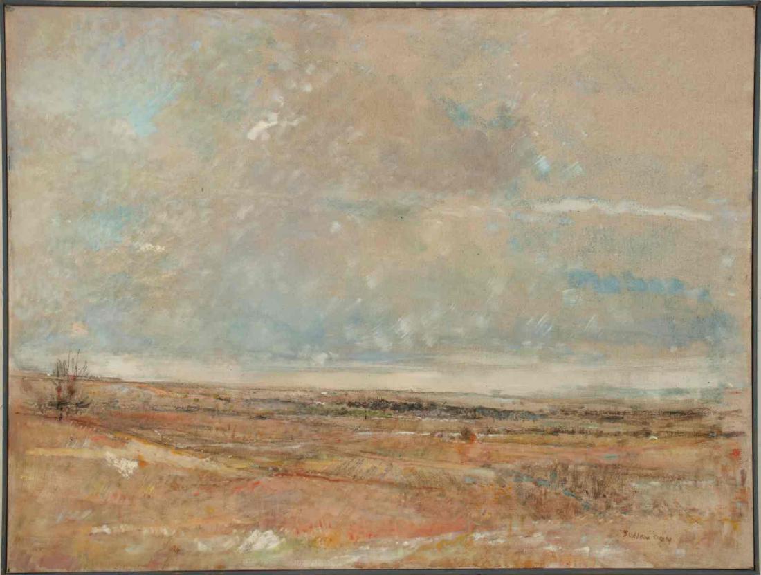 ROBERT SUDLOW (1920-2010) OIL ON CANVAS: Robert Sudlow (1920-2010) 2004 Signed lower right and dated 004. Measures 30 x 40, frame is 30.5 x 40.5 inches. We happily provide seamless in-house packing and shipping services on nearly everything 