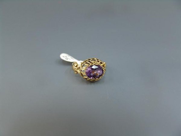 LADIES' 14K YEL GOLD AMETHYST RING - 2