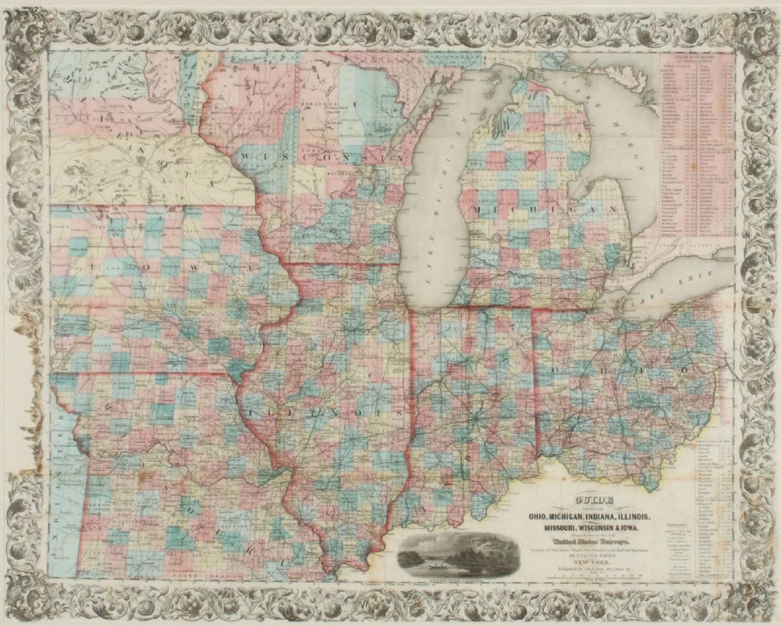 COLTON'S WESTERN TOURIST EMIGRANT'S GUIDE MAP 1853 (1 of 16)