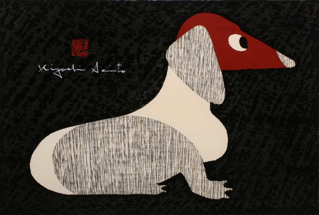 KIYOSHI SAITO (1907-1997) SIGNED COLOR BLOCK PRINT (1 of 9)